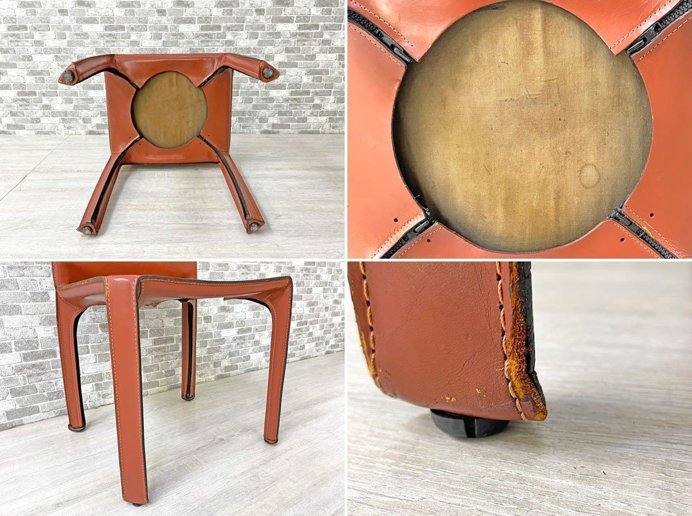 ○ カッシーナ Cassina キャブチェア 412 CAB CHAIR アームレス 本革
