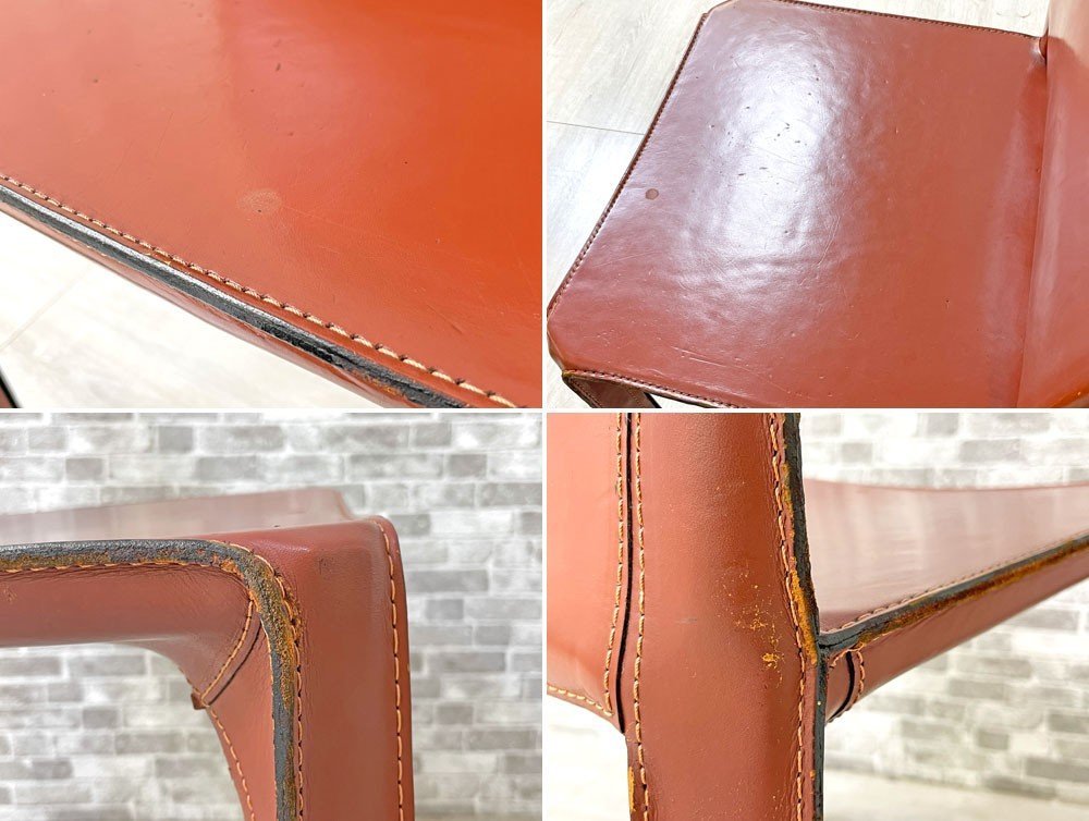 ○ カッシーナ Cassina キャブチェア 412 CAB CHAIR アームレス 本革