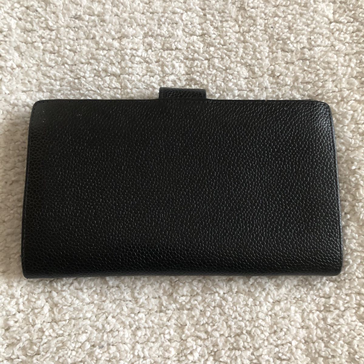 シャネル 長財布 ココマーク がま口小銭入れ BLACK キャビアスキン 