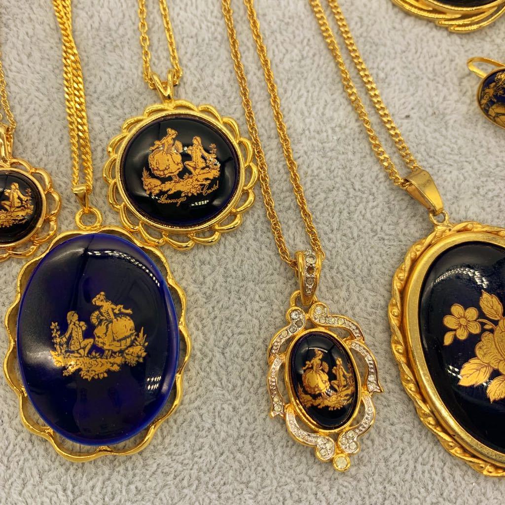 FRANCE製リモージュキャッスルLIMOGES CASTELネックレス ブローチ 