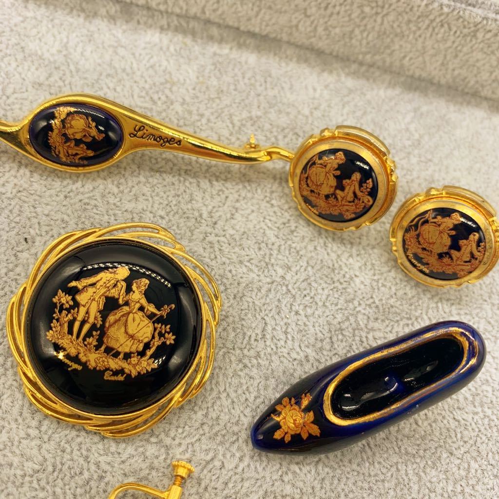 FRANCE製リモージュキャッスルLIMOGES CASTELネックレス ブローチ 