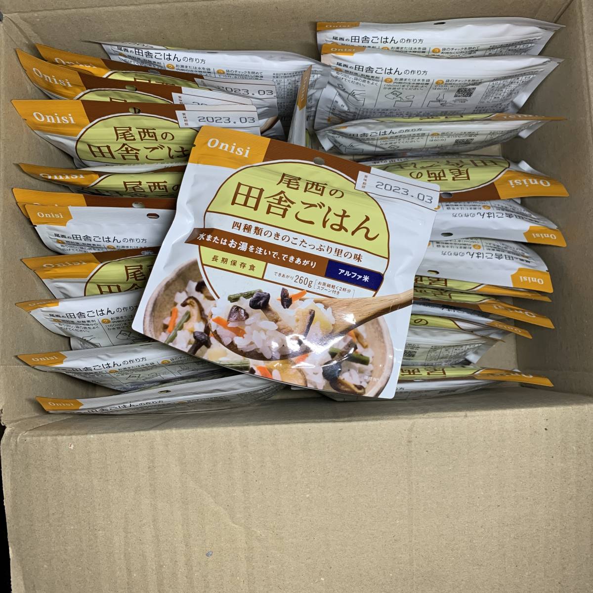 まとめて25食セット 尾西 アルファ米 田舎ごはん 賞味期限2023.3 非常食 災害備蓄食料 アウトドア きのこごはん まとめて キャンプ飯保存食