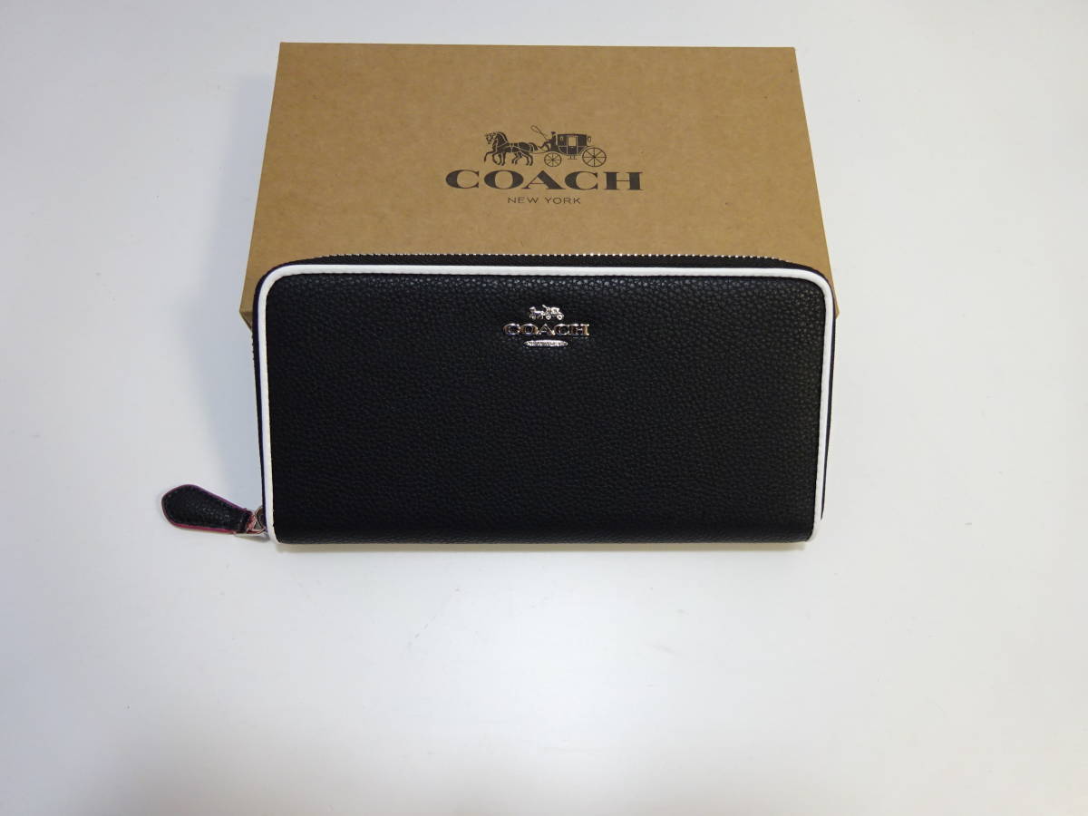 未使用 （79）コーチ coach ラウンドファスナー ジッピーウォレット 正規品 レザー 長財布 ブラック