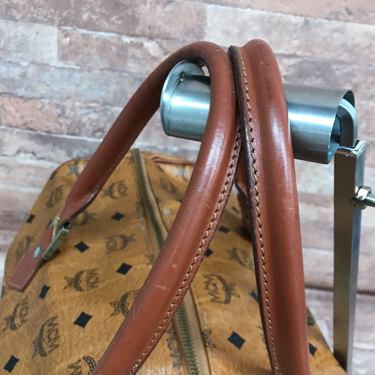 717- MCM エムシーエム ボストンバッグ ハンドバッグ ブラウン 【公式 