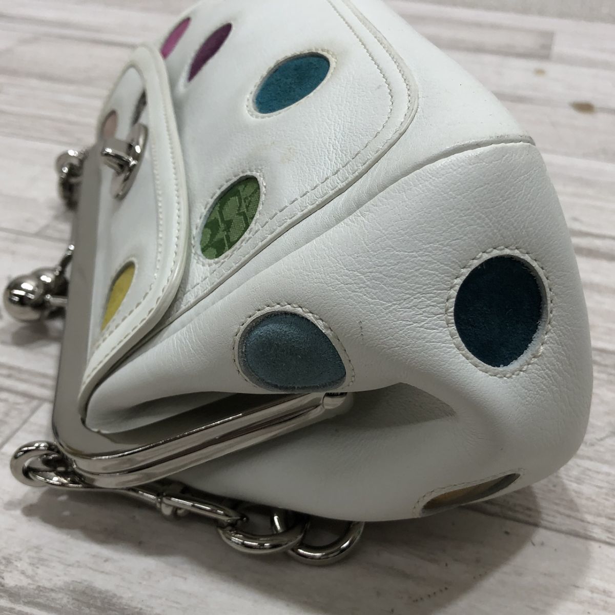 COACH コーチ 3679 ミニシグネチャー ポルカドット レザー がま口 