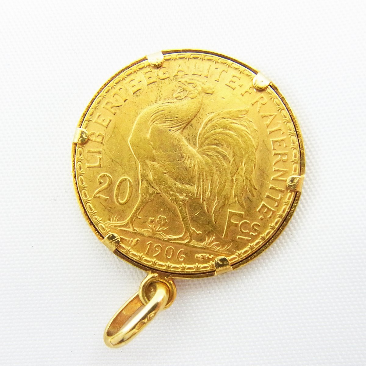 20フラン金貨 ペンダントトップ ナポレオン3世 k18 1865年 0 18金