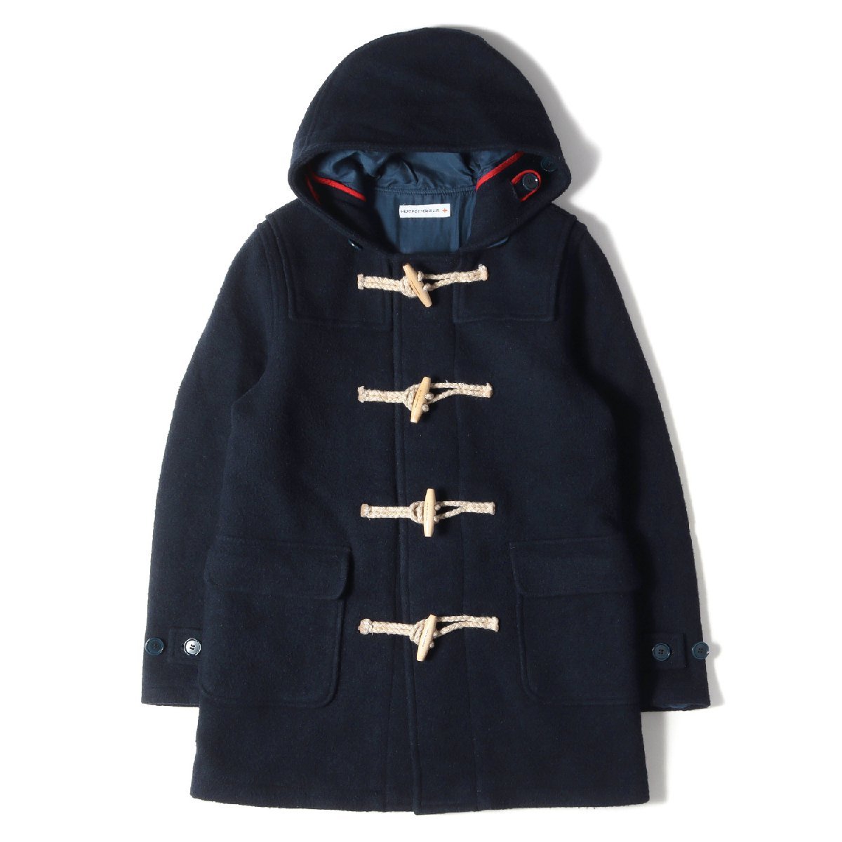 HEAD PORTER PLUS ヘッドポーター プラス コート ウール メルトン ダッフルコート トグルボタン ダークネイビー 紺 L アウター ジャケット