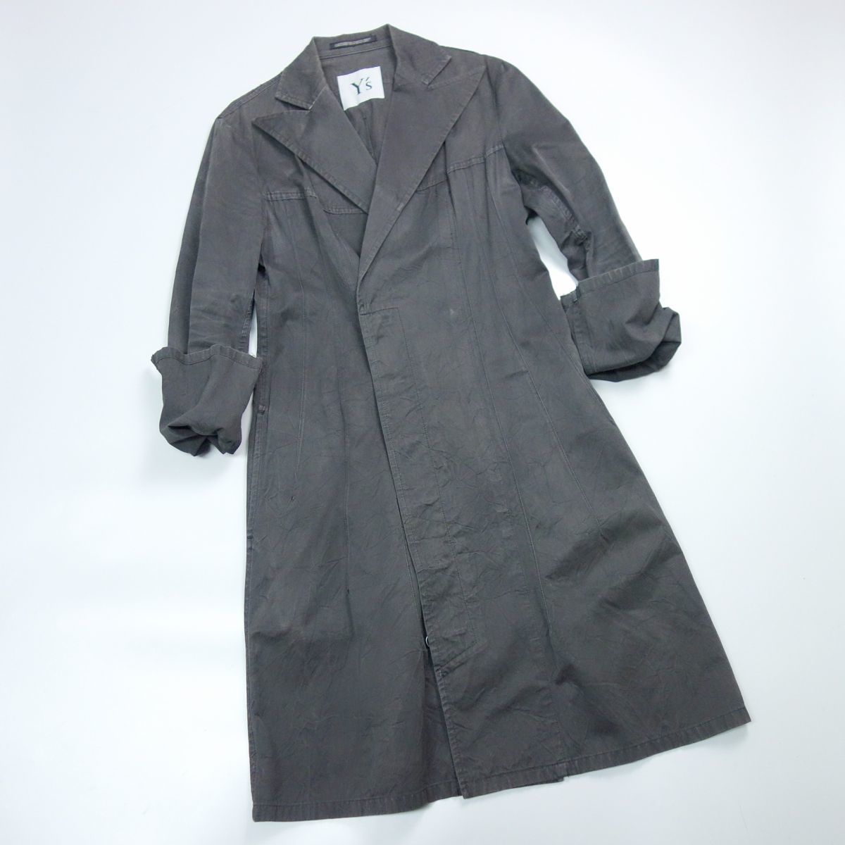 アーカイブ Y's ワイズ ヨウジヤマモト ワイドラペルシワ加工コットン