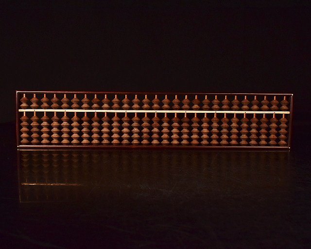 W211【泉美】雲陽住喜橋工常作 七つ玉 木製 そろばん 算盤