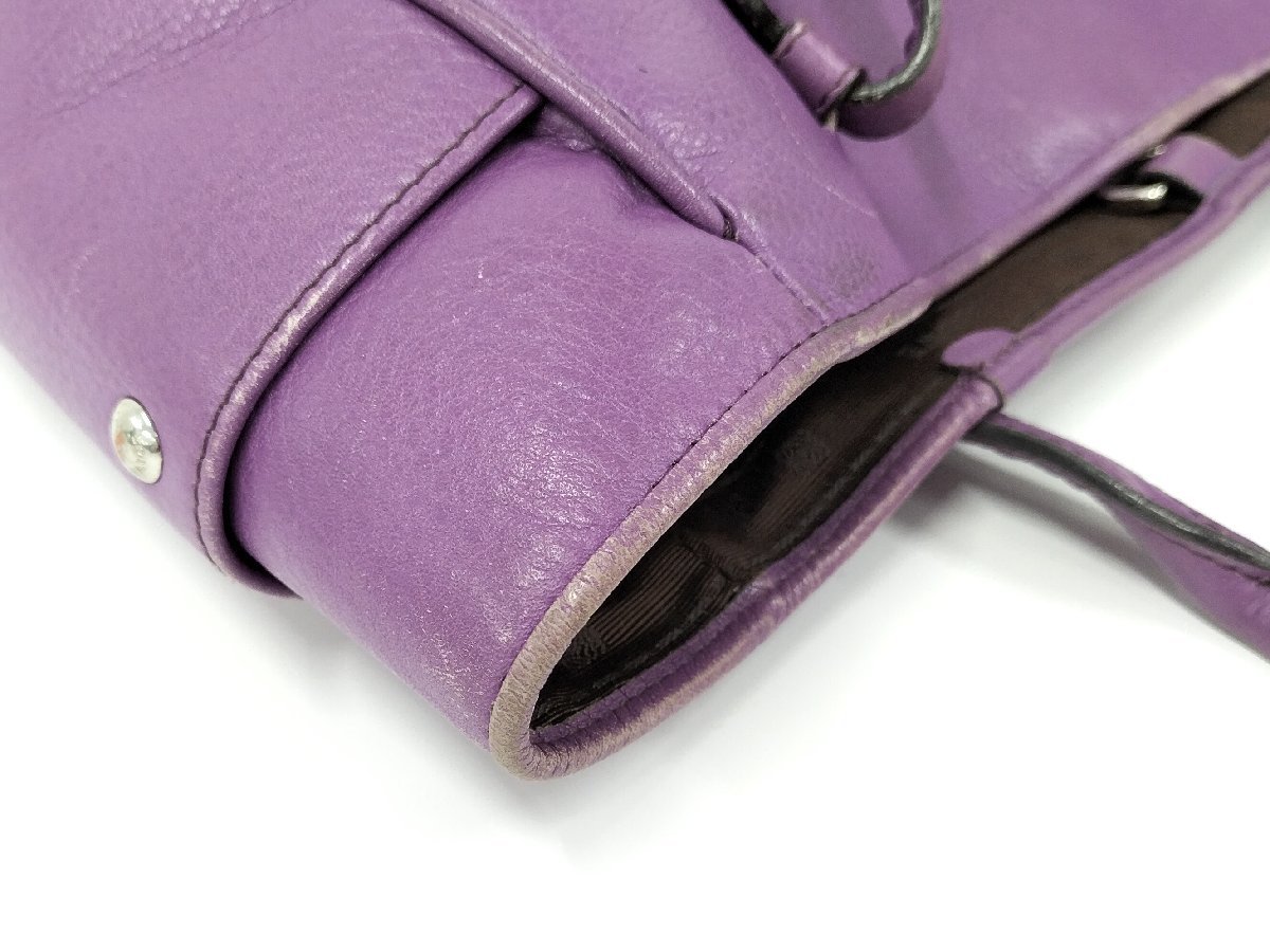 ○ロエベ LOEWE トートバッグ ヘリテージ レザー パープル [Jコレ