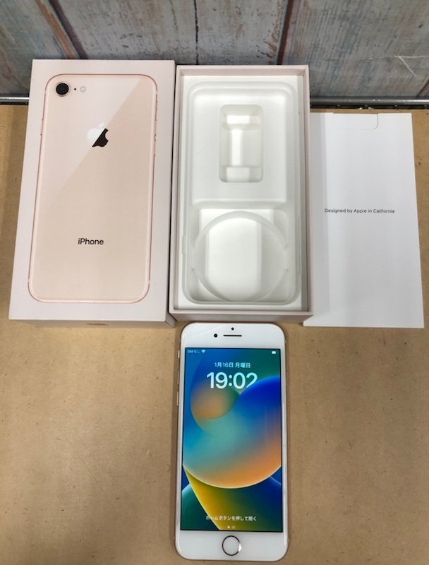 230109SK110037 Apple iPhone8 64GB ゴールド MQ7A2J/A A1906 au利用制限〇 最大容量82％ iPhone Apple 64GB 7) White Leather
