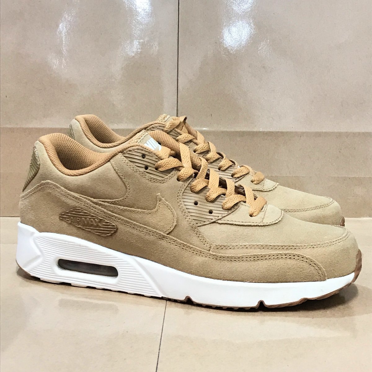 美品 27.5cm US9.5 AIR MAX 90 ULTRA 2.0 LTR 924447-200 エア マックス 90 ウルトラ 2.0 レザー フラックス メンズ スニーカー H88484