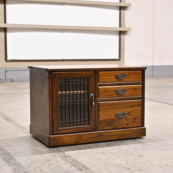 和家具 小型箪笥 キャスター付き 3杯 桐 コンパクト 収納家具 小抽斗 レトロ ノスタルジック リビング ワゴン リビング 寝室 チェスト