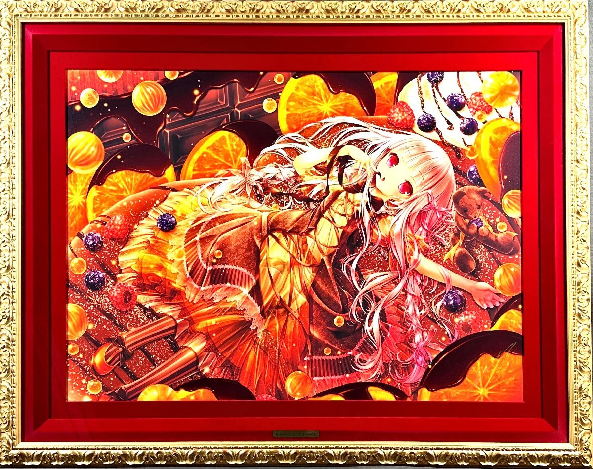 ☆てぃんくる☆CHOCOLAT ORANGE☆ミクスドメディア☆版画作品☆人気 
