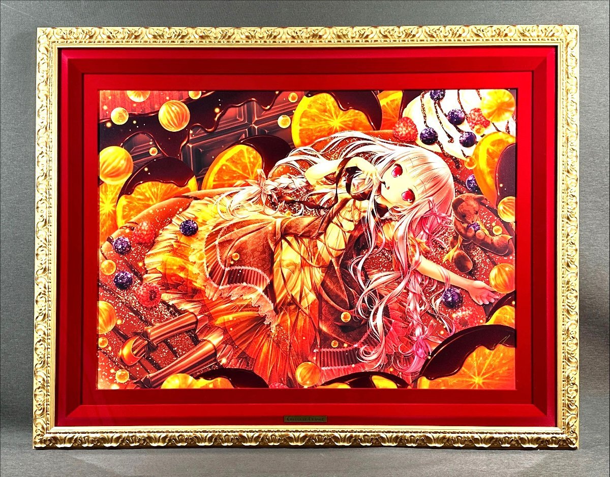 ☆てぃんくる☆CHOCOLAT ORANGE☆ミクスドメディア☆版画作品☆人気