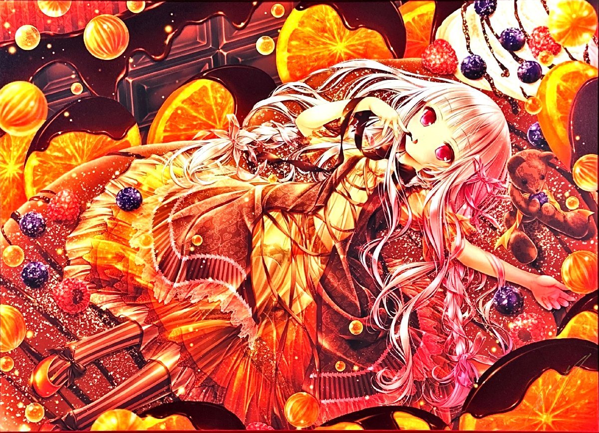 ☆てぃんくる☆CHOCOLAT ORANGE☆ミクスドメディア☆版画作品☆人気