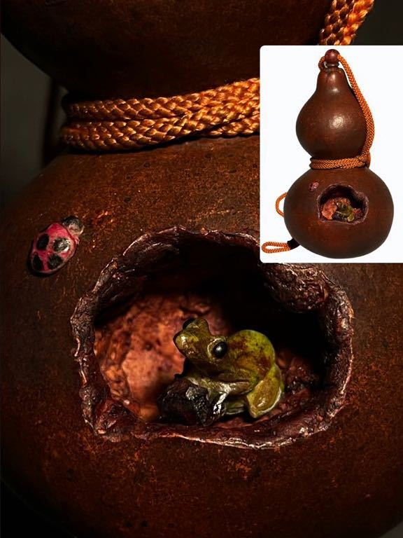 【数量限定，人気】 煎茶道具 中国美術 瓢箪 彫刻 コレクター 16cm 蛙 てんとう虫 工芸品 珍品 彫刻 古美術 骨董 蔵出 置物 年代物 日本 精密 リアル(木工、竹工芸)｜売買されたオークション情報、yahooの商品情報 木工、竹工芸