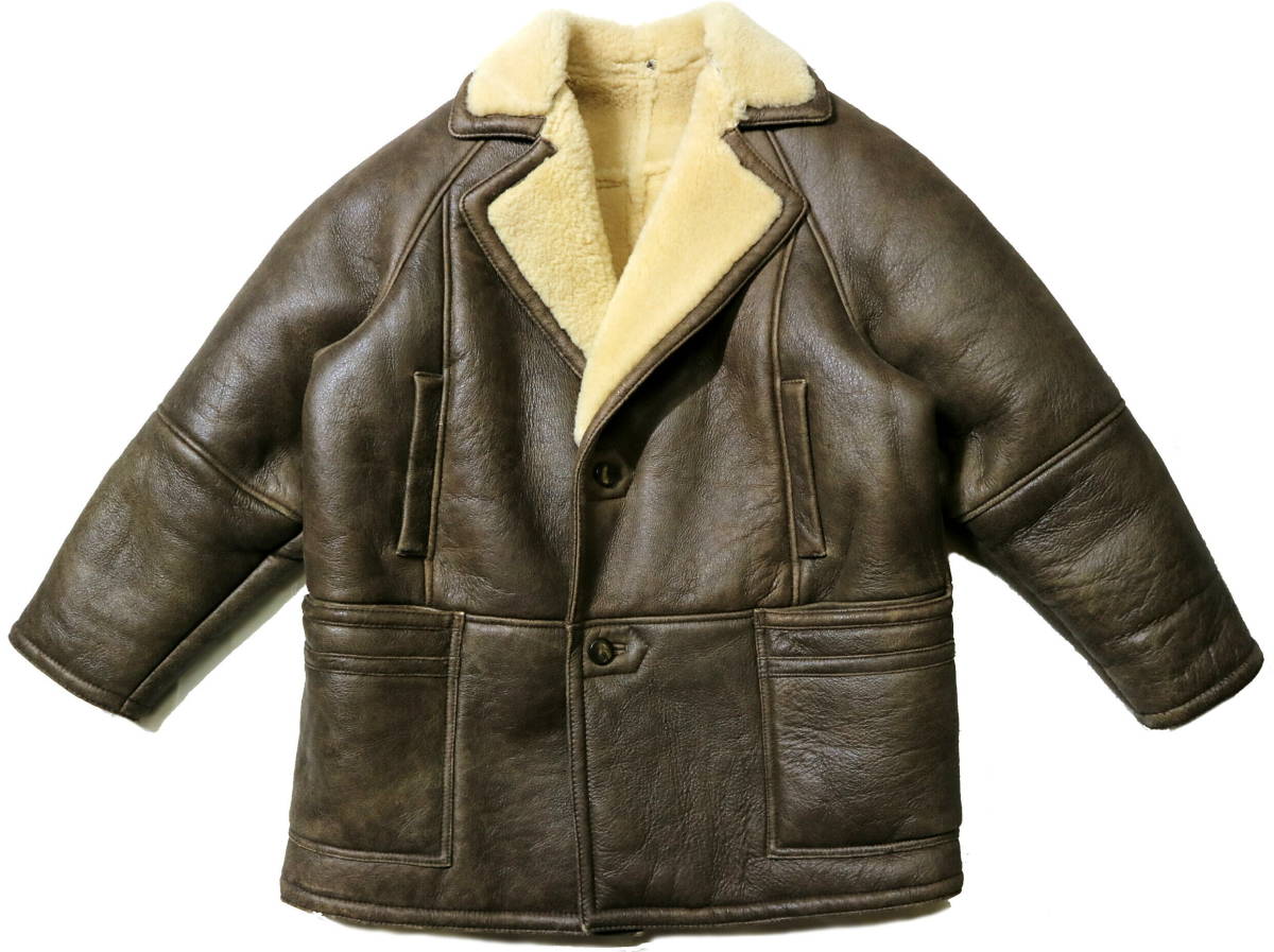 訳あり（表面傷）/3Lサイズ位！◆かなり厚手 羊革 ムートンコート◆3Lサイズ位（身長169-177センチ位）