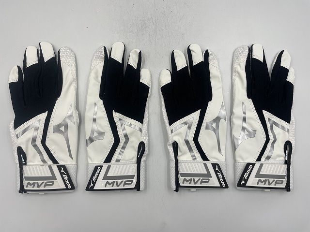ミズノ 野球 打撃用 両手バッティンググローブ MVP シリーズ ブラック Size-M　2セット まとめ売り