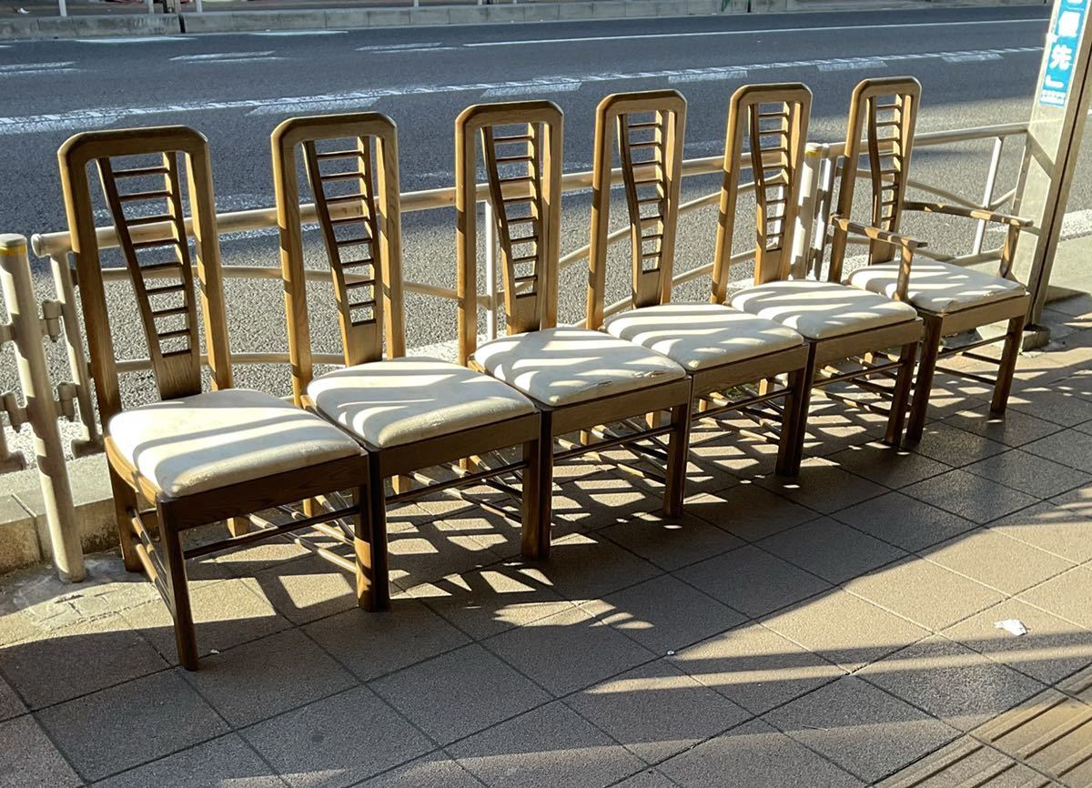 近藤工芸 OAK Solid furniture 楢材 オーク ダイニングチェア 6脚