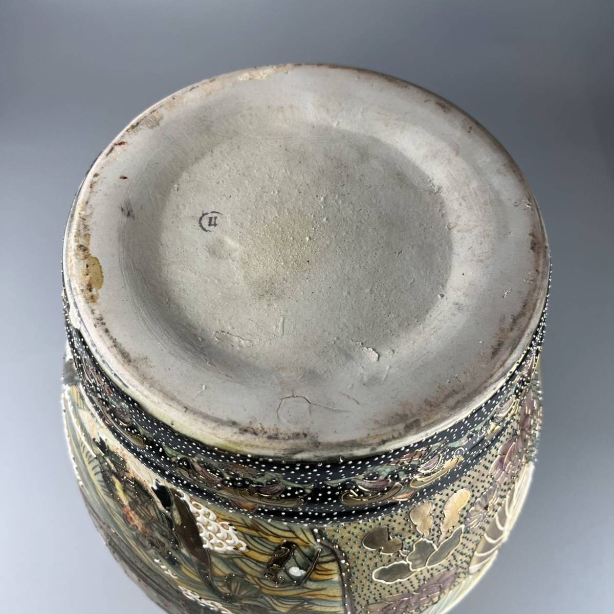 日本美術 薩摩焼 古薩摩 金彩 染錦 色絵 花瓶 陶器 陶磁器 大壺 花器