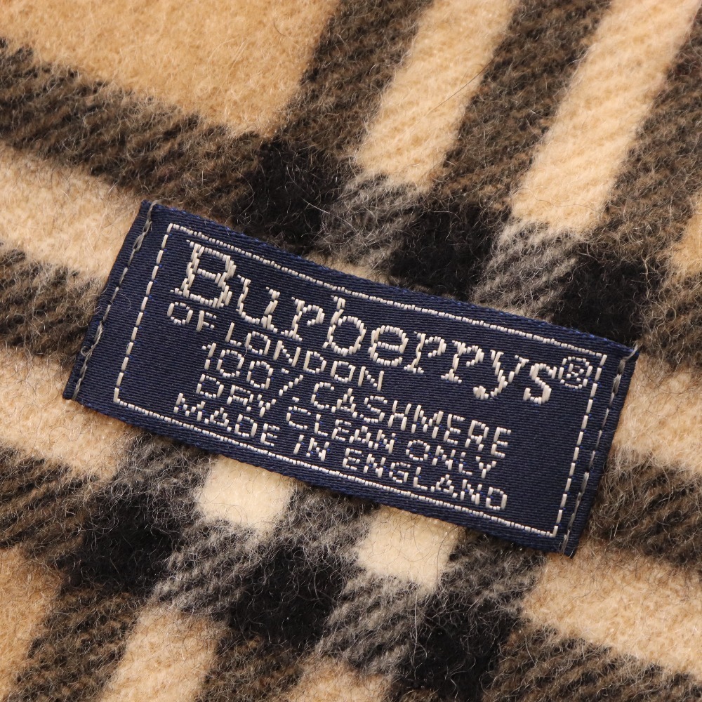 BURBERRY カシミヤ100% マフラー ノバチェック グレー ユニセックス
