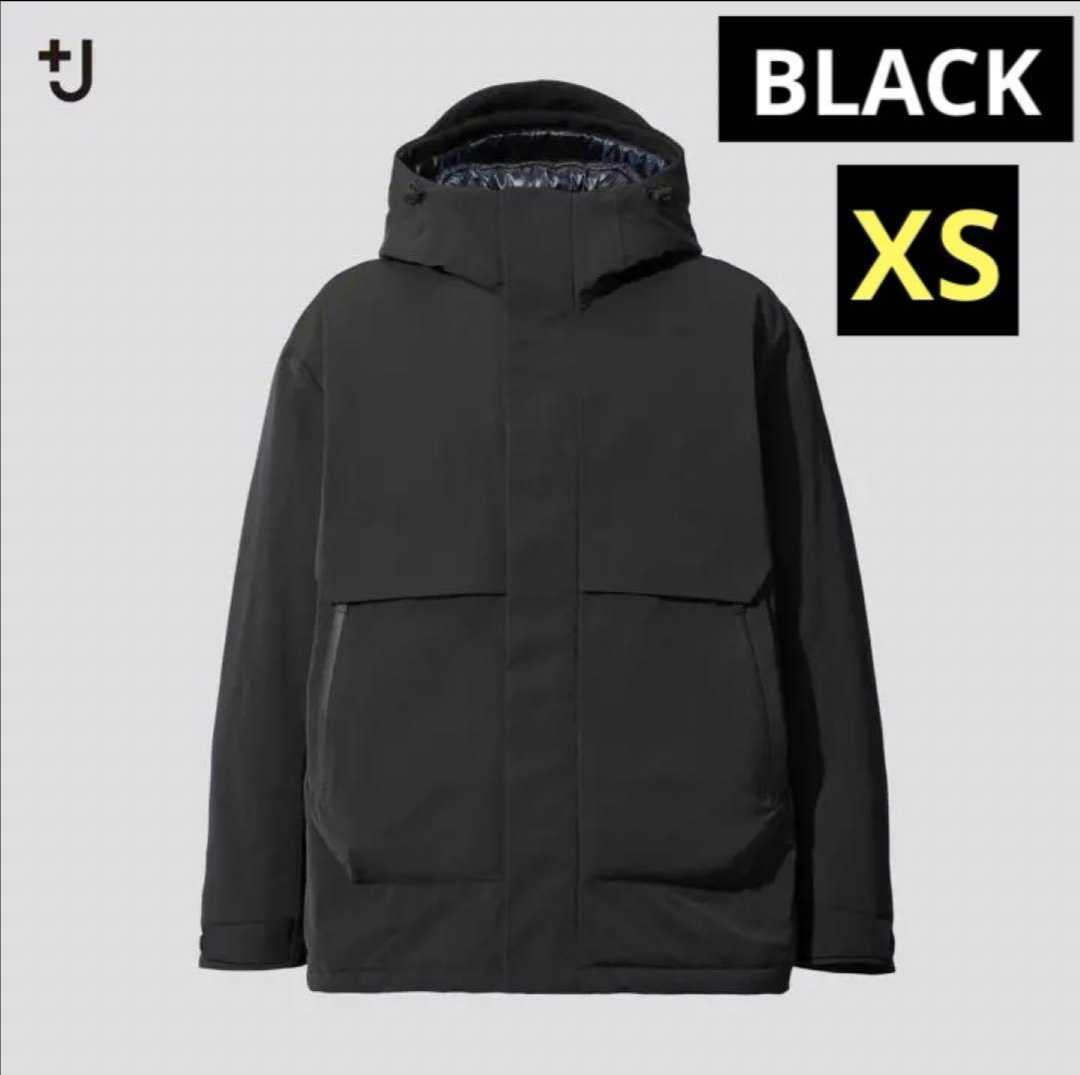 +j ユニクロ ハイブリッドダウンオーバーサイズパーカ ブラック XS 