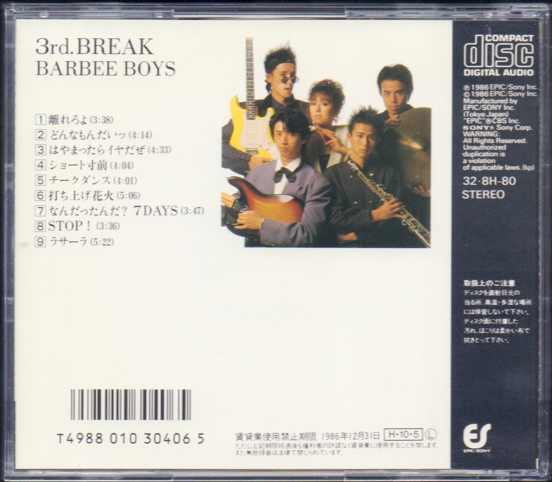 BARBEE BOYS 3rd.BREAK バンドスコア G103494753 - アート・デザイン