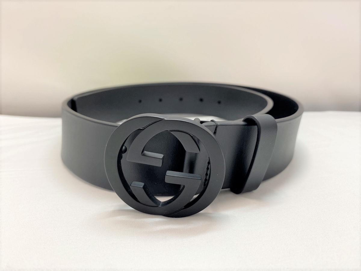 GUCCI グッチ インターロッキング レザーベルト Gバックル ブラック 4