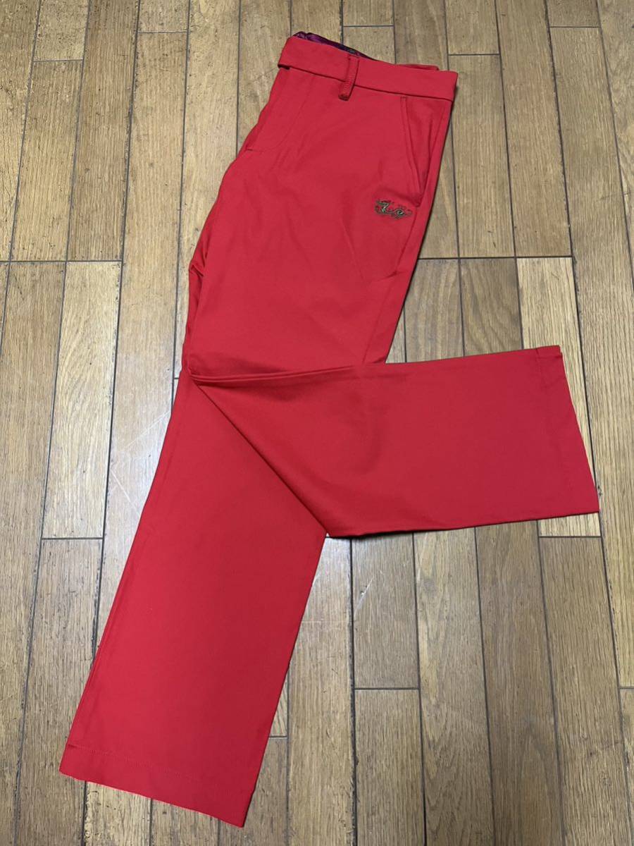 ダンスウィズドラゴン☆メンズロングパンツ☆サイズ4☆XL☆カラーレッド
