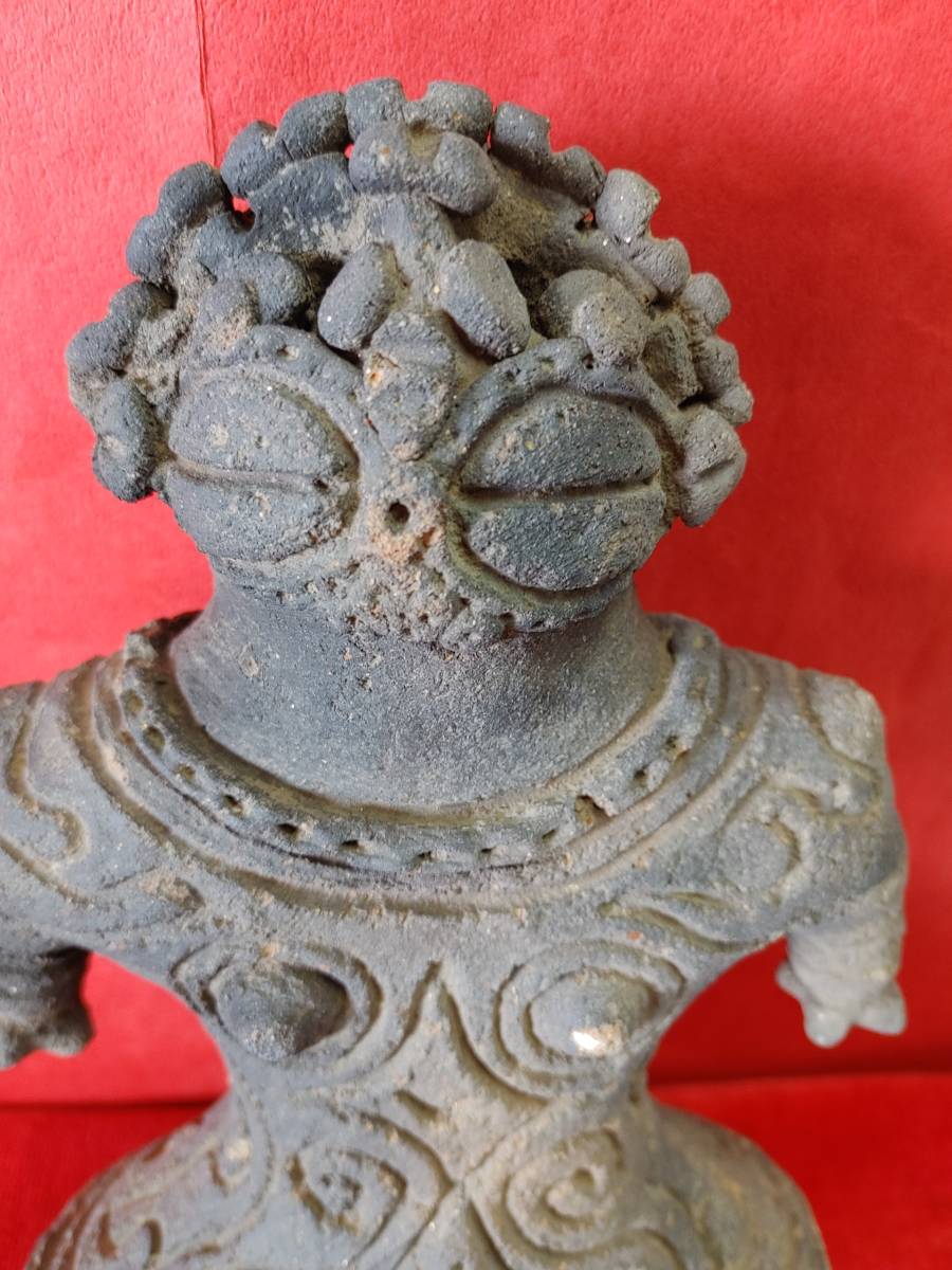 松○縄文晩期［遮光器土偶］東北地方宮城縣泉沢周辺出土/全高約27.2