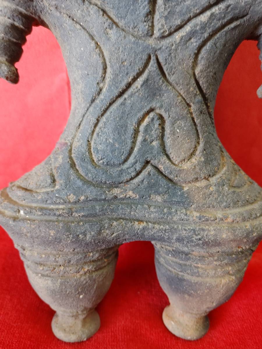 松⚫縄文晩期　[遮光器土偶]　宮城縣出土　(7-38) 松⚫縄文晩期 [遮光器土偶] 宮城縣出土 (7-38) 松○縄文晩期［遮光器