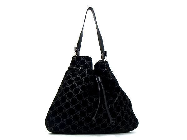 定番，最新作 1円 GUCCI グッチ 001 3746 002058 GG柄 スエード 巾着型 ワンショルダーバッグ 肩掛けかばん レディース ブラック系 AG5572ヘN(その他)｜売買されたオークション情報、yahooの商品情報をアーカイブ公 かばん、バッグ