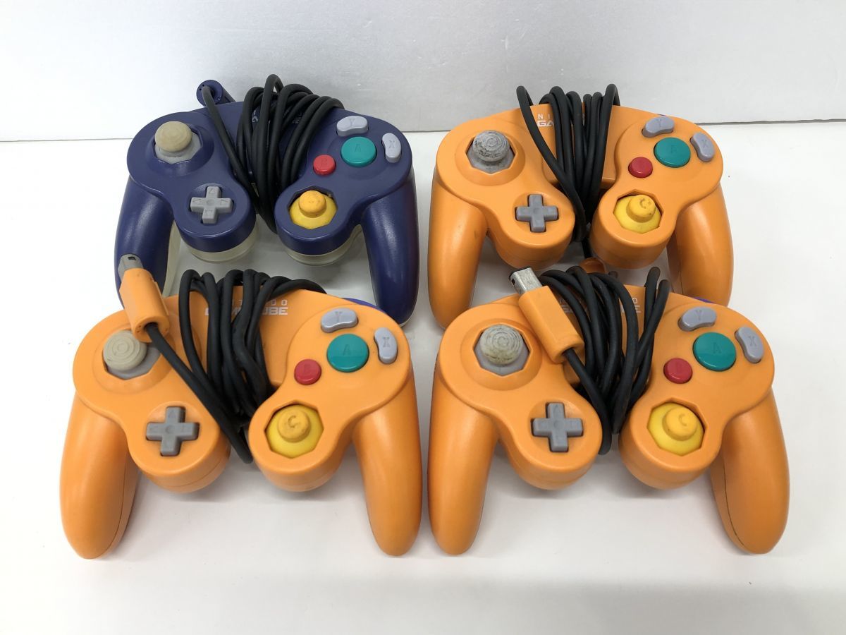 ゲーム周辺機器まとめ売り/ニンテンドーゲームキューブ コントローラー オレンジ3点，バイオレット＆クリア1点/Nintendo/動作確認済【Z040】