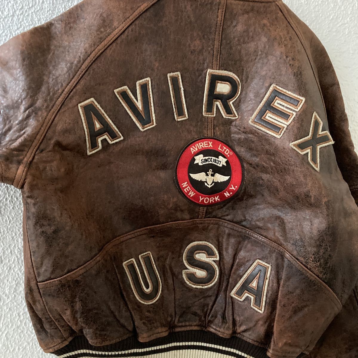 アヴィレックス AVIREX ヴィンテージ オールレザー スタジャン XS
