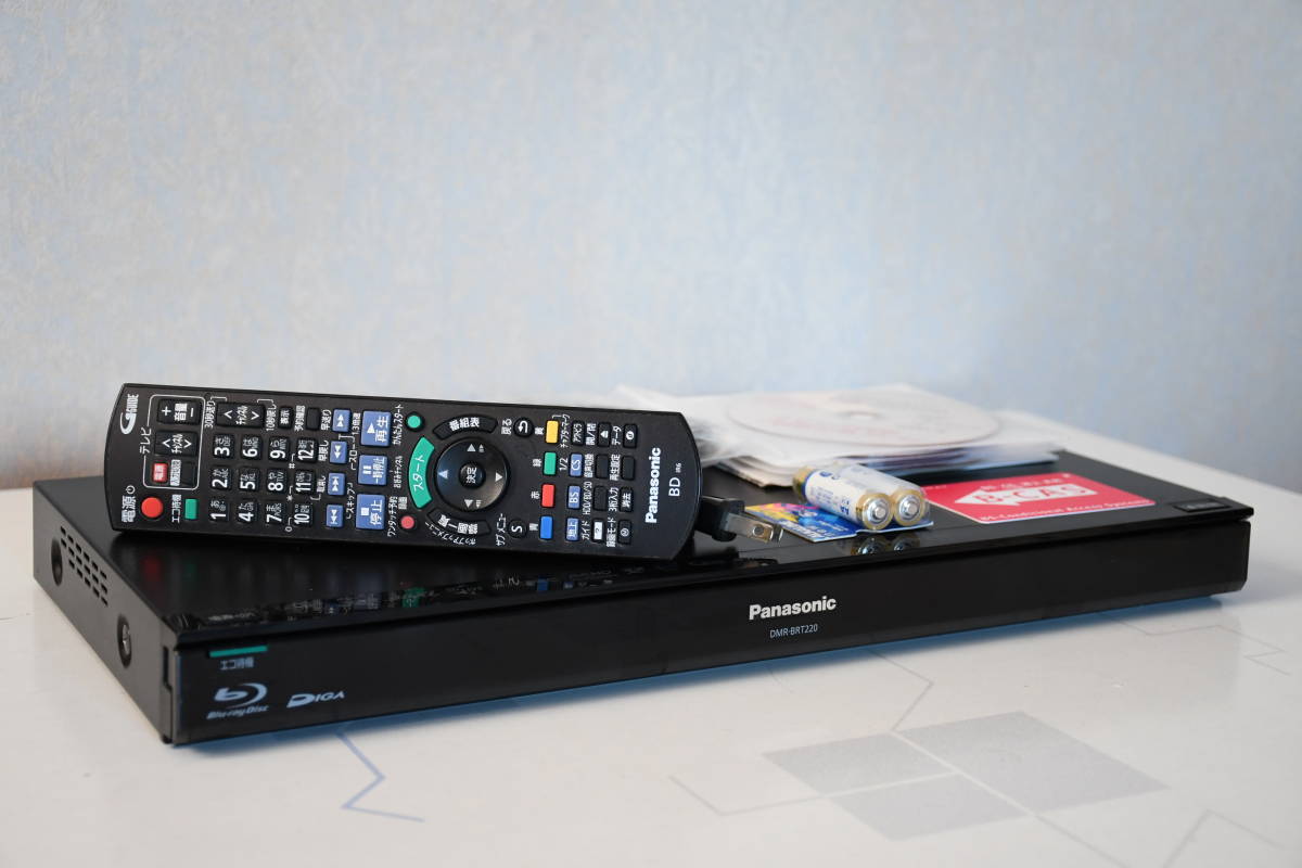 送料無料◆整備済み DMR-BRT220 3D対応 15倍長時間録画 HDD500GB 純正リモコン/新品HDMI付属 BD/DVDダビング動作良好◆