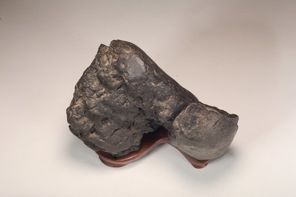 雨竹亭] 【揖斐川石(台座付)】添景 添配 水石 盆栽 盆景 盆石 鑑賞石