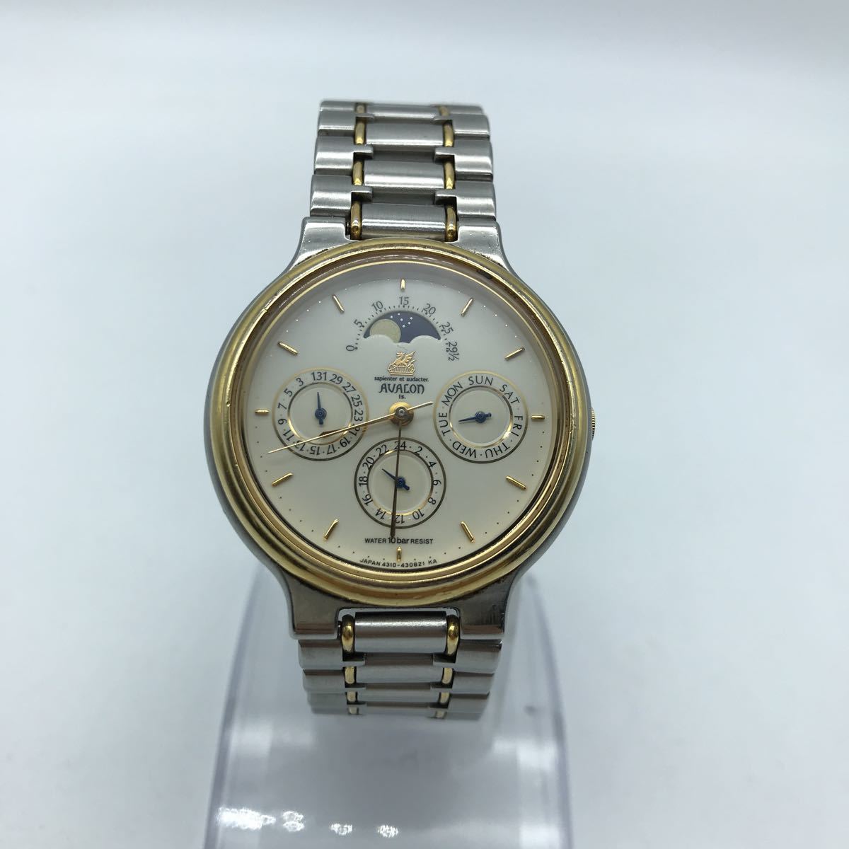 新品電池・稼働シチズン アバロン 4310-432444 ムーンフェイズ
