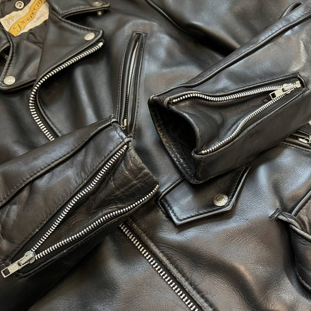 ◇Schott ショット ダブルライダースジャケット 34 バイクタグ レザー