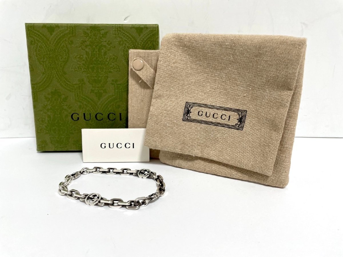 【中古】GUCCI グッチ　インターロッキングG ブレスレット　シルバー　SV925
