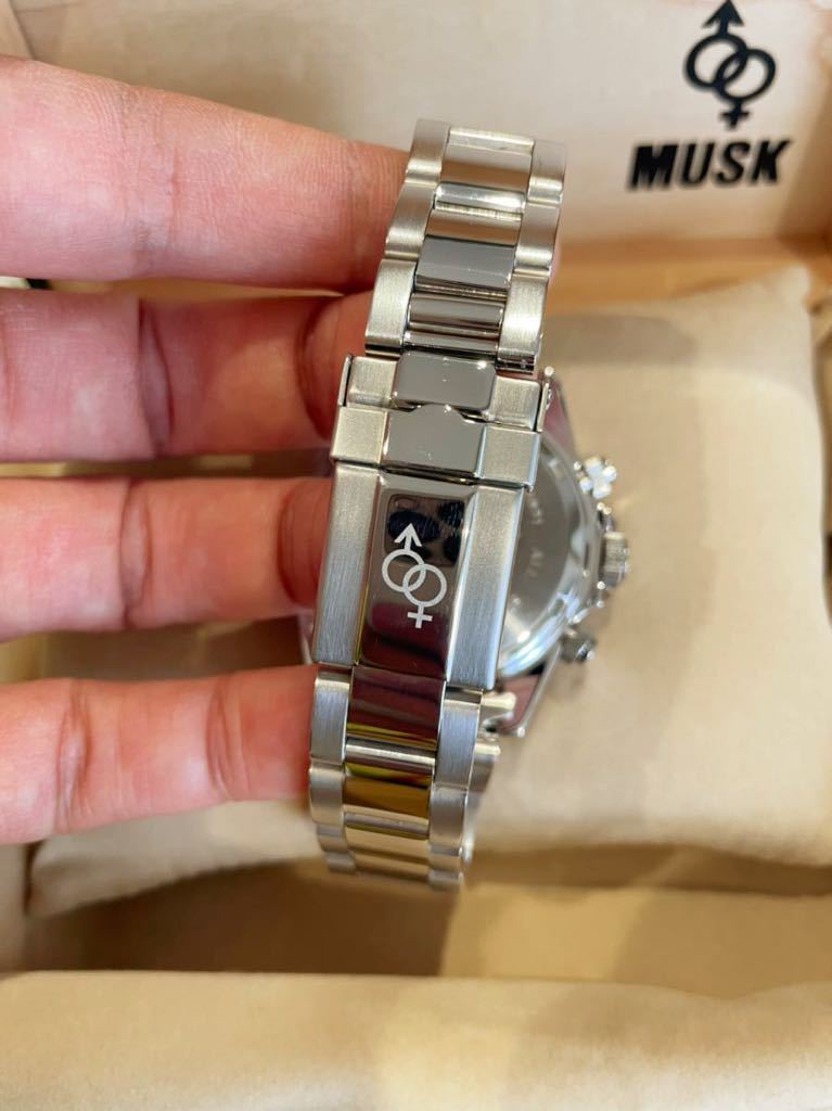 美品 MUSK ムスク 腕時計 MM2091-04 クロノグラフ メンズ 男性用 紳士 
