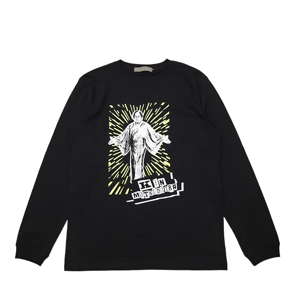 WC244 松平健 マツケンサンバ トライアングル 長袖 Tシャツ Mサイズ ブラック ロンT タレントグッズ ほぼ未使用 送料無料