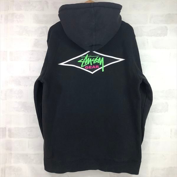 STUSSY GEAR ステューシー ギア ロゴスウェット フーディー トレーナー パーカー SIZE:L ブラック MH632023020304