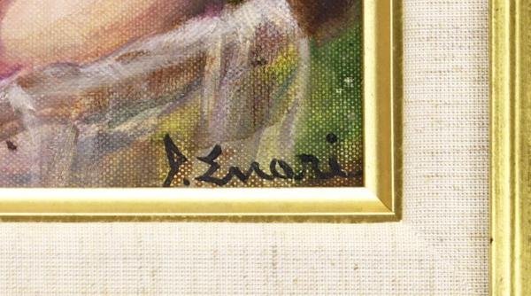 真作】【WISH】江成一郎「浴後」油彩 3号 ◇一枚の絵取扱・裸婦 〇女性