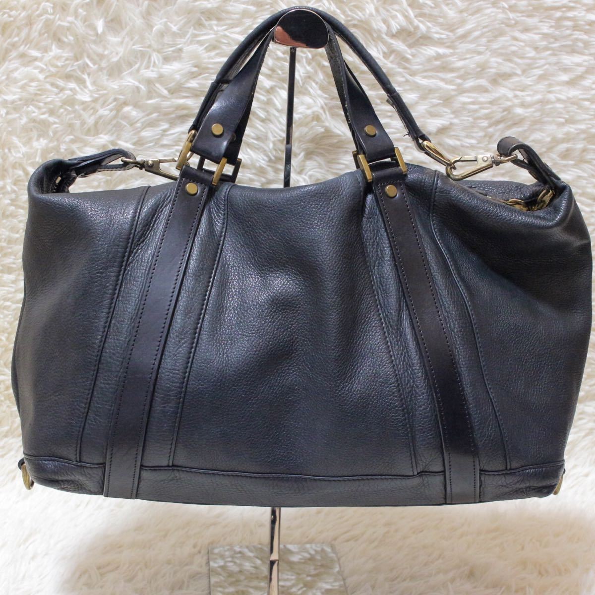 希少デザイン☆マスターピース レザー 2way ボストンバッグ ブラック