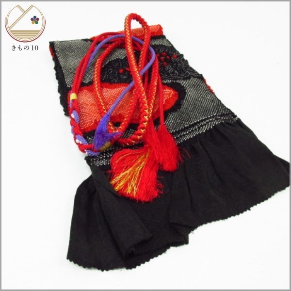 ★着物10★ 1円 絹 帯揚げ 帯締めセット 振袖用 総絞り 鹿の子 雲 飾り付 和装小物 [同梱可] ☆☆