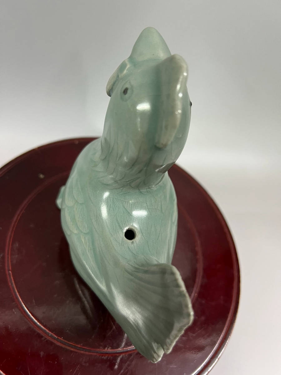 古高麗 青磁水滴 鳥 鳩 アヒル 鴨 硯滴 朝鮮古陶磁器 李朝 WWTT226 ☆旧蔵 朝鮮 高麗磁 朝鮮古陶磁器 古高麗 李朝時代 高麗青磁水滴(高麗