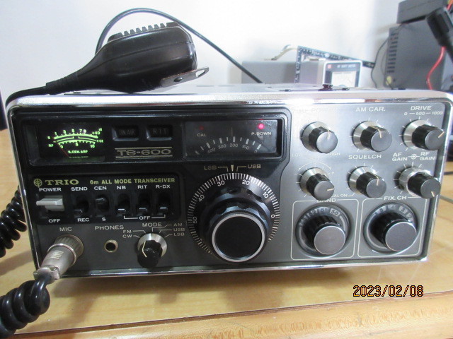 TRIO 50Mhz トランシーバー TS-600 マイク.取説付き 電源はAC100V半田