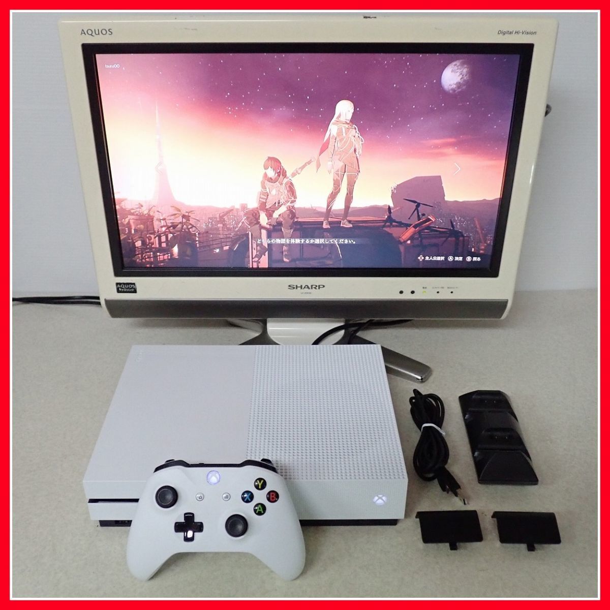 動作品 XBOX ONE S 本体一式 MODEL1681 500GB + コントローラー 充電 