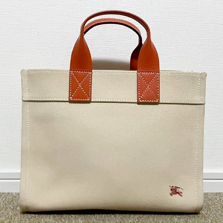 本物 BURBERRY ノバチェック トートバッグ 型押しロゴ キャンバス